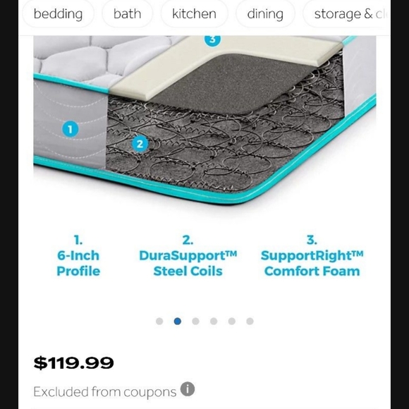 Linenspa 6 Inch Innerspring Twin Mattress with Foam Layer - Firm Feel - CertiPUR - Picture 2 of 6